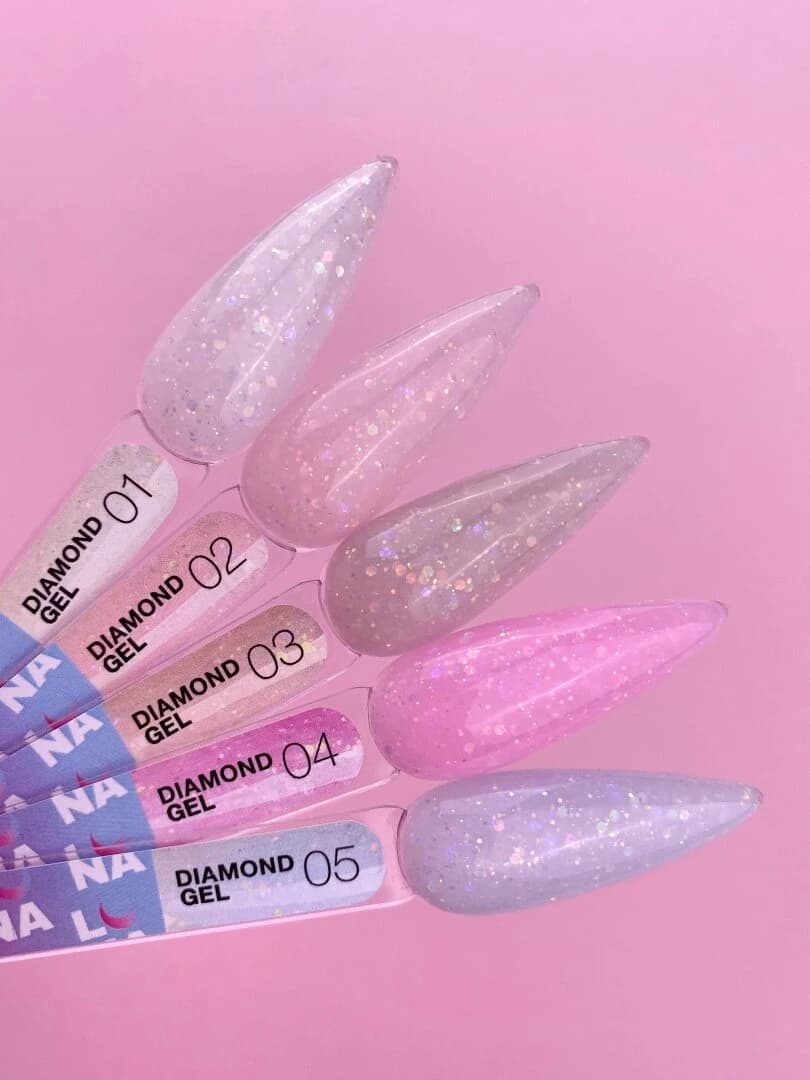 Diamond Gel Nº3 – Gel Construção Bege Glitter – 15 ml LUNAmoon - 4