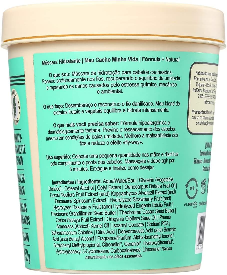 Meu Cacho Minha Vida Mascarilla Hidratante 450g Lola Cosmetics - 3