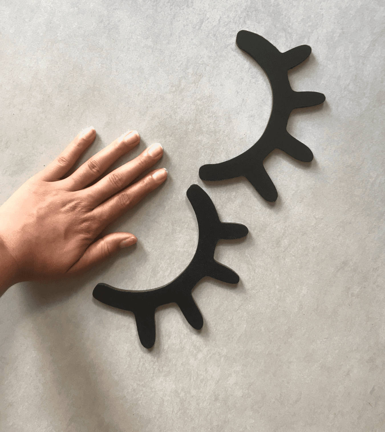 Par de Pestañas Madera Mdf 15cm Negro Decoración - 3