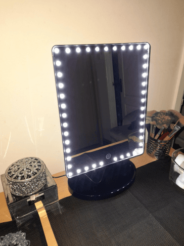 Espejo de Mesa XL LED Pantalla Táctil 360° Ajustable Blanco o Negro - 6