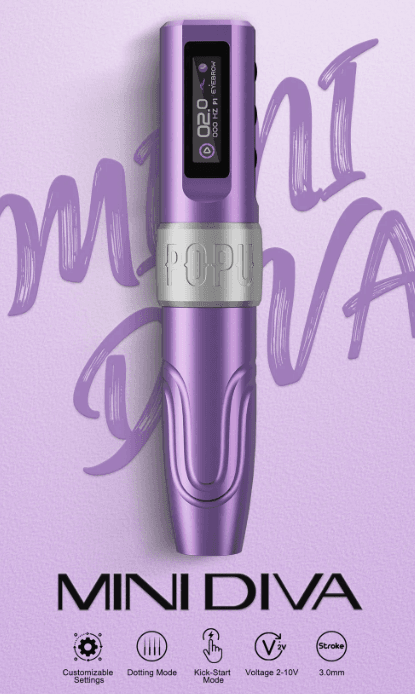 Dermógrafo Pen POPU Mini Diva 3.0 Sem fio + Mala - 3