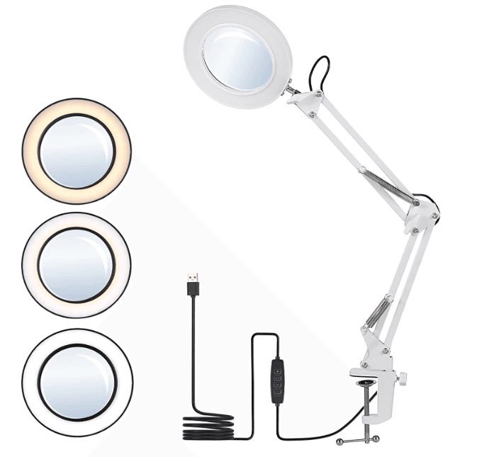 Lupa Led 8 Dioptrías Articulada de Mesa