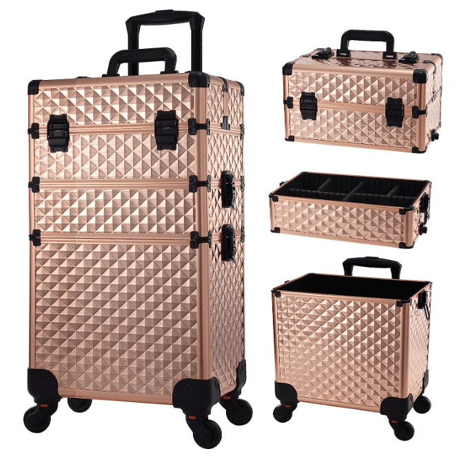 Mala Trolley Profissional Estética 3 em 1 Gold