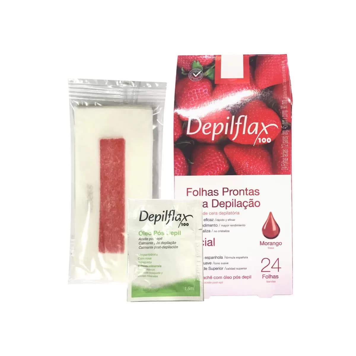 Cera Depilatoria Facial Listas Fresa Depilflax - 2
