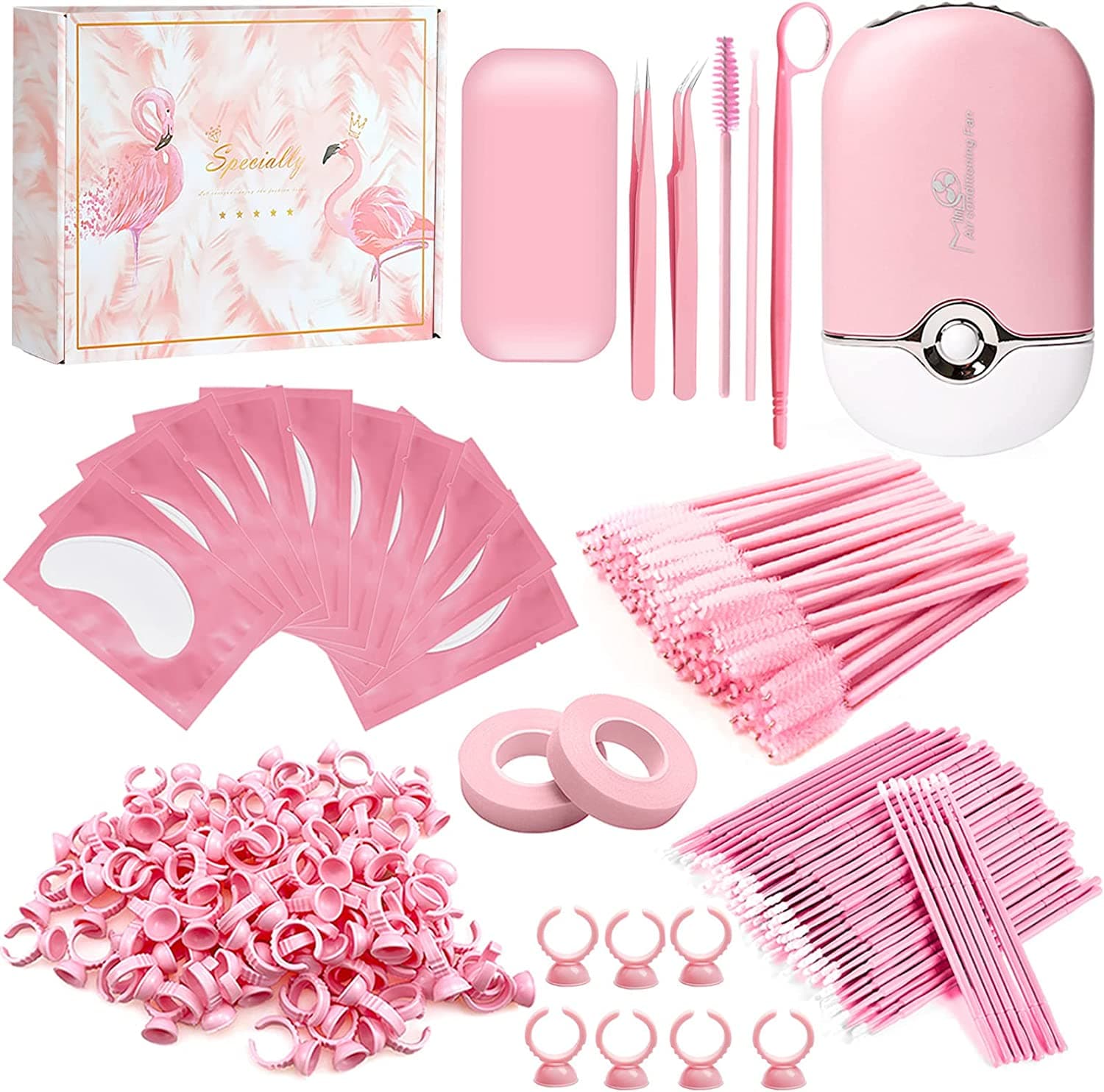 Kit de Extensão de Pestanas Pink ou Preto com Vários Acessórios🌸