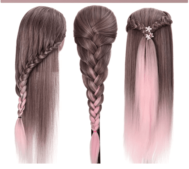 🌸 Cabeça de Treino Rosa 66-71cm Sintética - 3