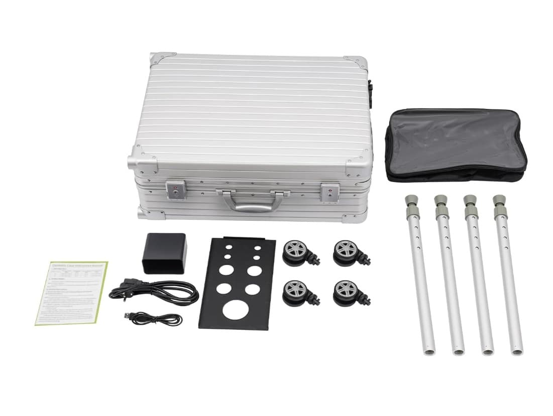 Professionelle Trolley-Kosmetiktasche mit LED-Lichtern - Silber - 4