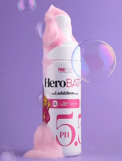 Pink Flash Hero Bath – Espuma de Limpeza Rosa Lash & Brow - 5