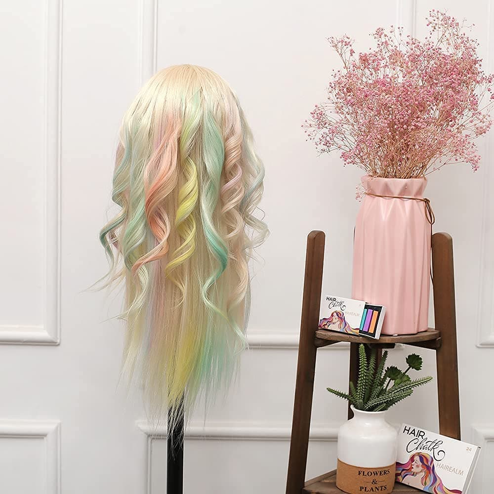 Cabeça de Manequim 60cm com 70% Cabelo Real com Suporte de Mesa + Acessórios - 2