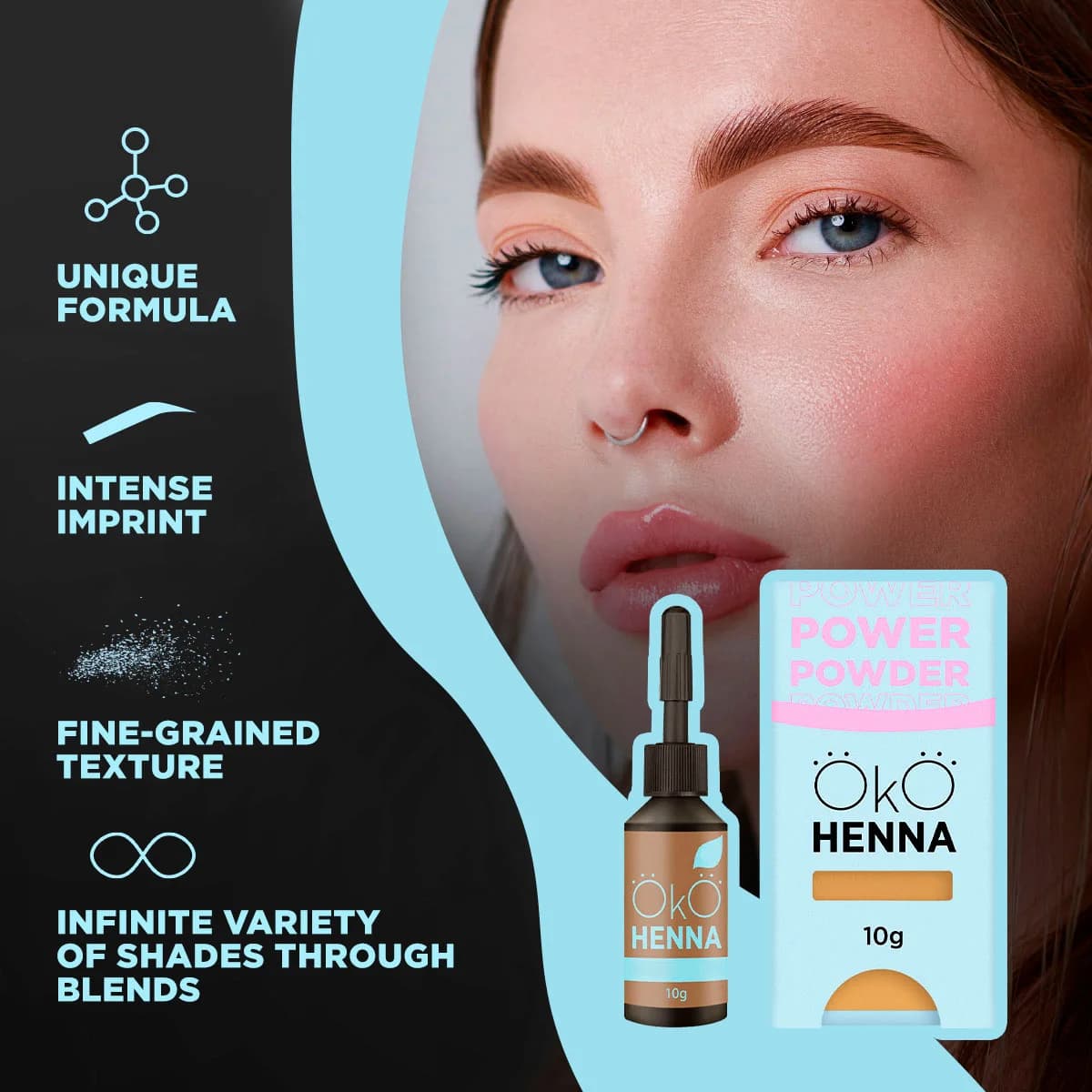 Henna Sobrancelhas OKO Power Powder Castanho Escuro 5 g - 4