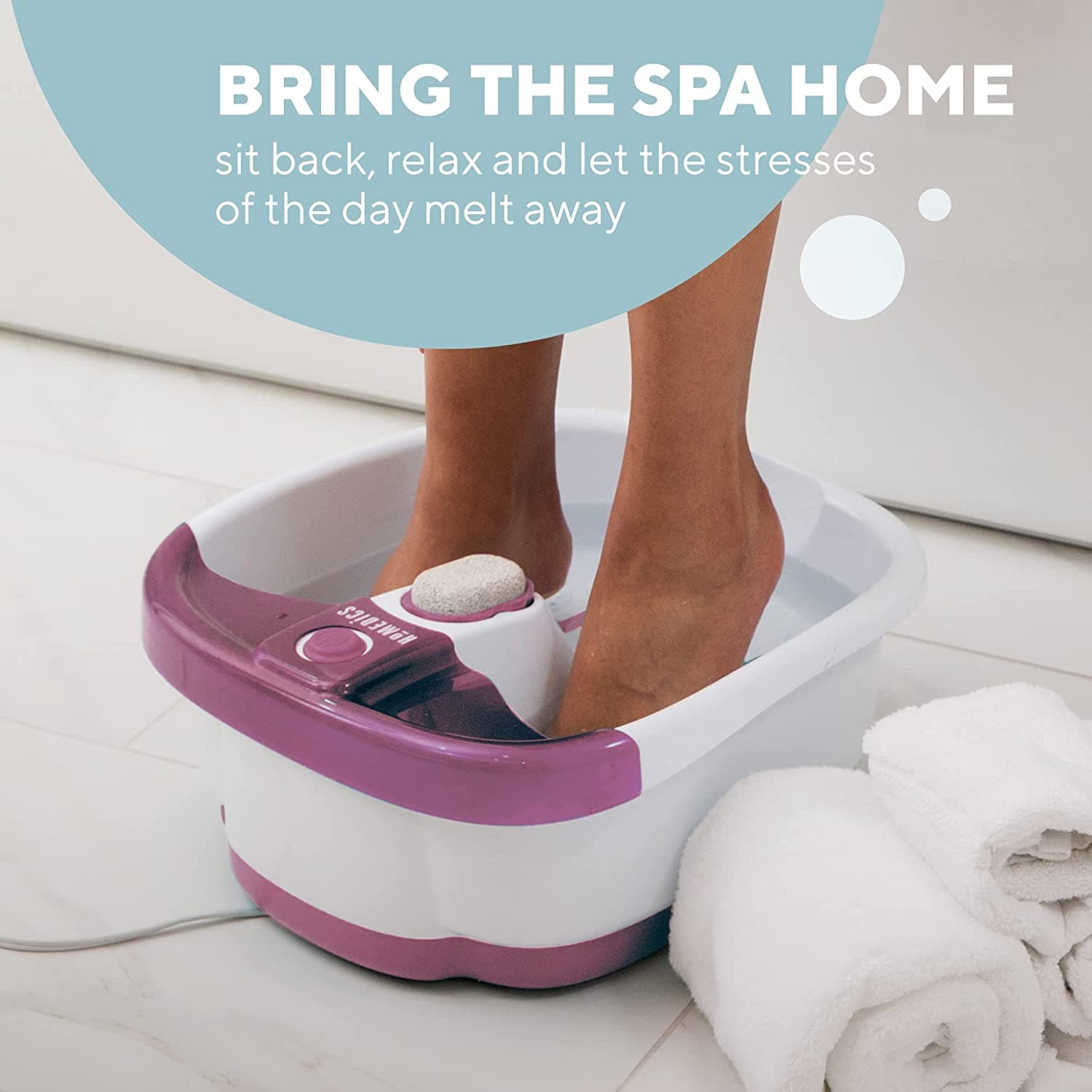 Bassin Massant Pieds hydro-massage - Exfoliation avec Pierre-Ponçage Intégrée - 3