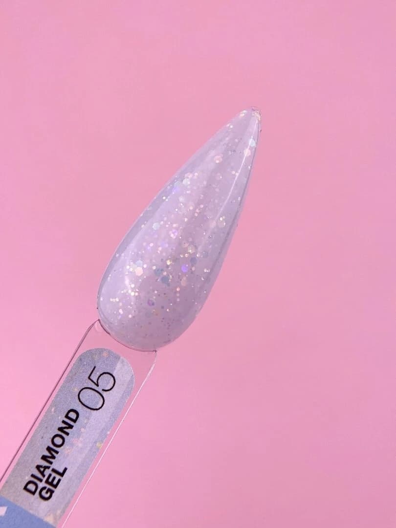 Diamond Gel Nº5 – Gel de Construction Bleu-Gris Pailleté – 15 ml LUNAmoon - 2
