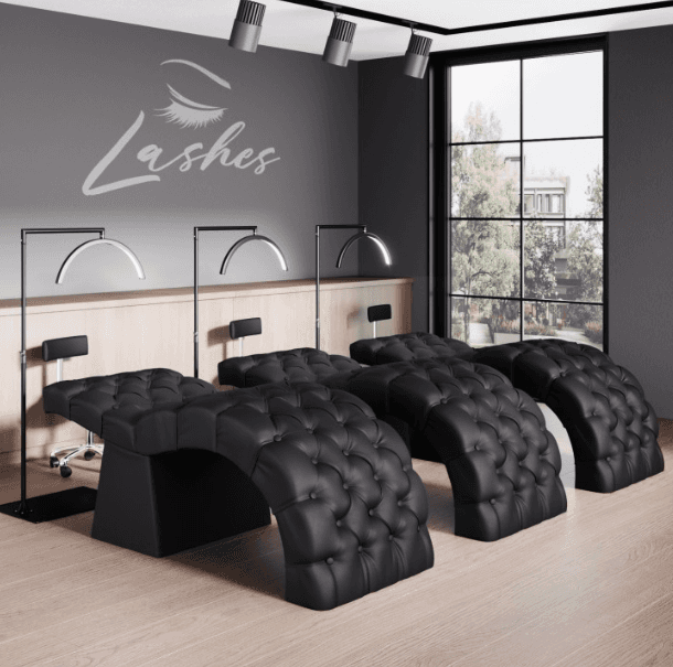 Marquesa Pestanas Ergonómica Estofada Capitoné Preto - 5