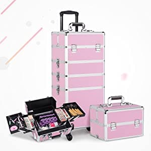 🌸 Mala XXL Profissional Trolley Extensível 4 em 1 Rosa - 2
