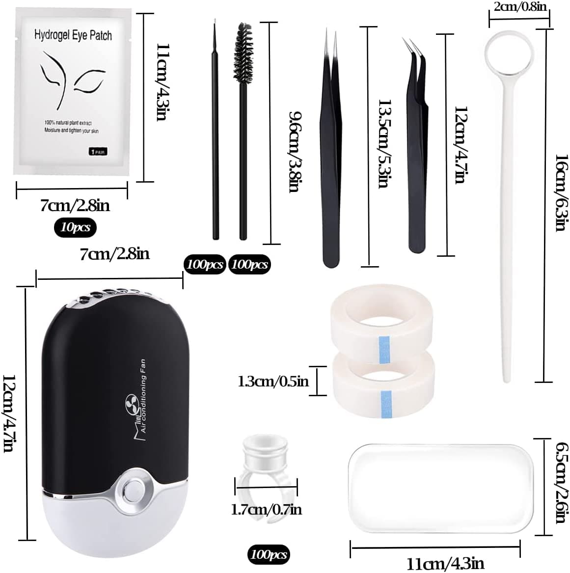 Kit de Extensión de Pestañas Rosa o Negro con Varios Accesorios🌸 - 3