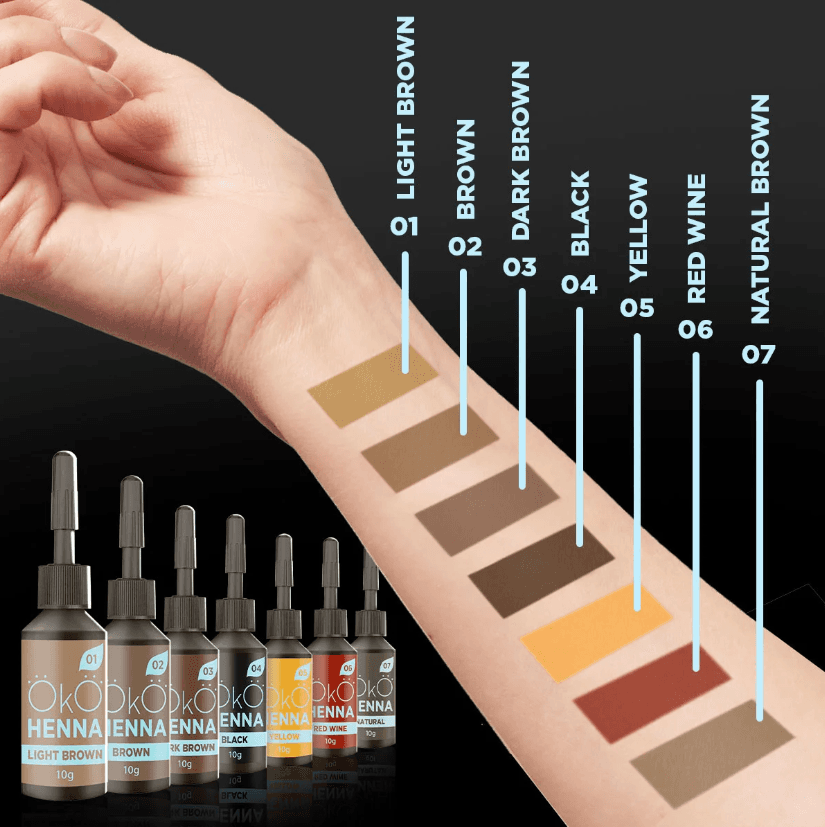 Kit de Henna Sobrancelhas em Pó 7 Cores OKO Power 5g - 2