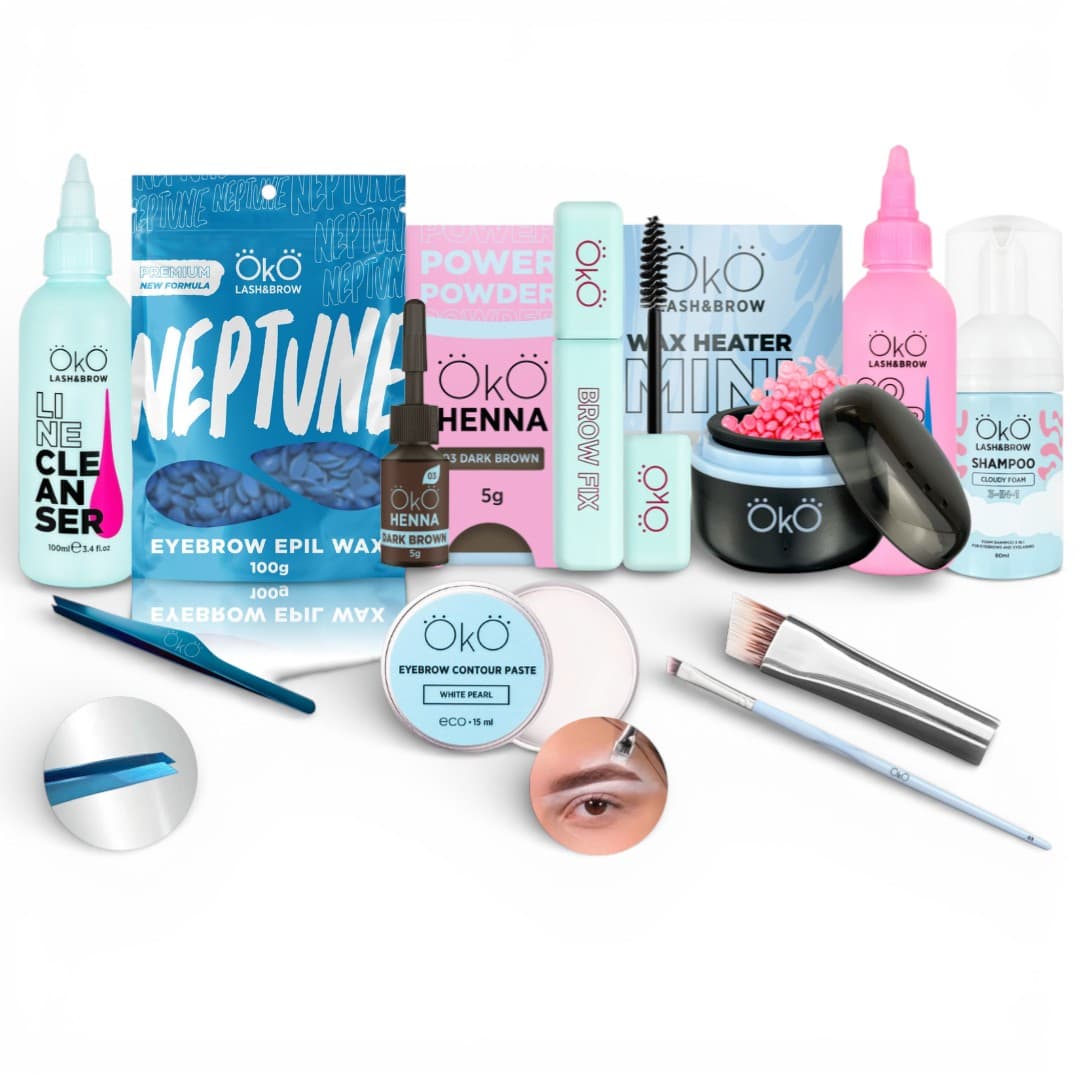Kit Master OKO Sobrancelhas 10 Produtos – Limpeza, Brow Design, Henna