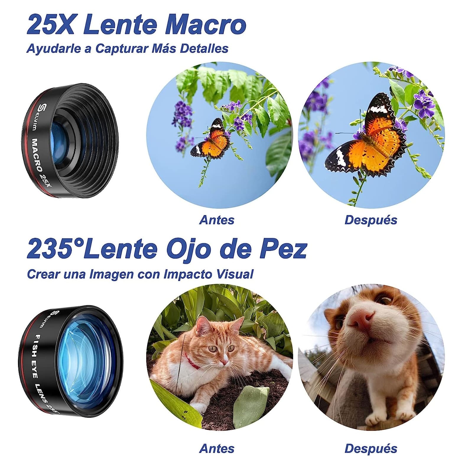 Kit 4 em 1 Lente Macro 25x para Fotos Pestanas Sobrancelhas Lábio Unhas - 6