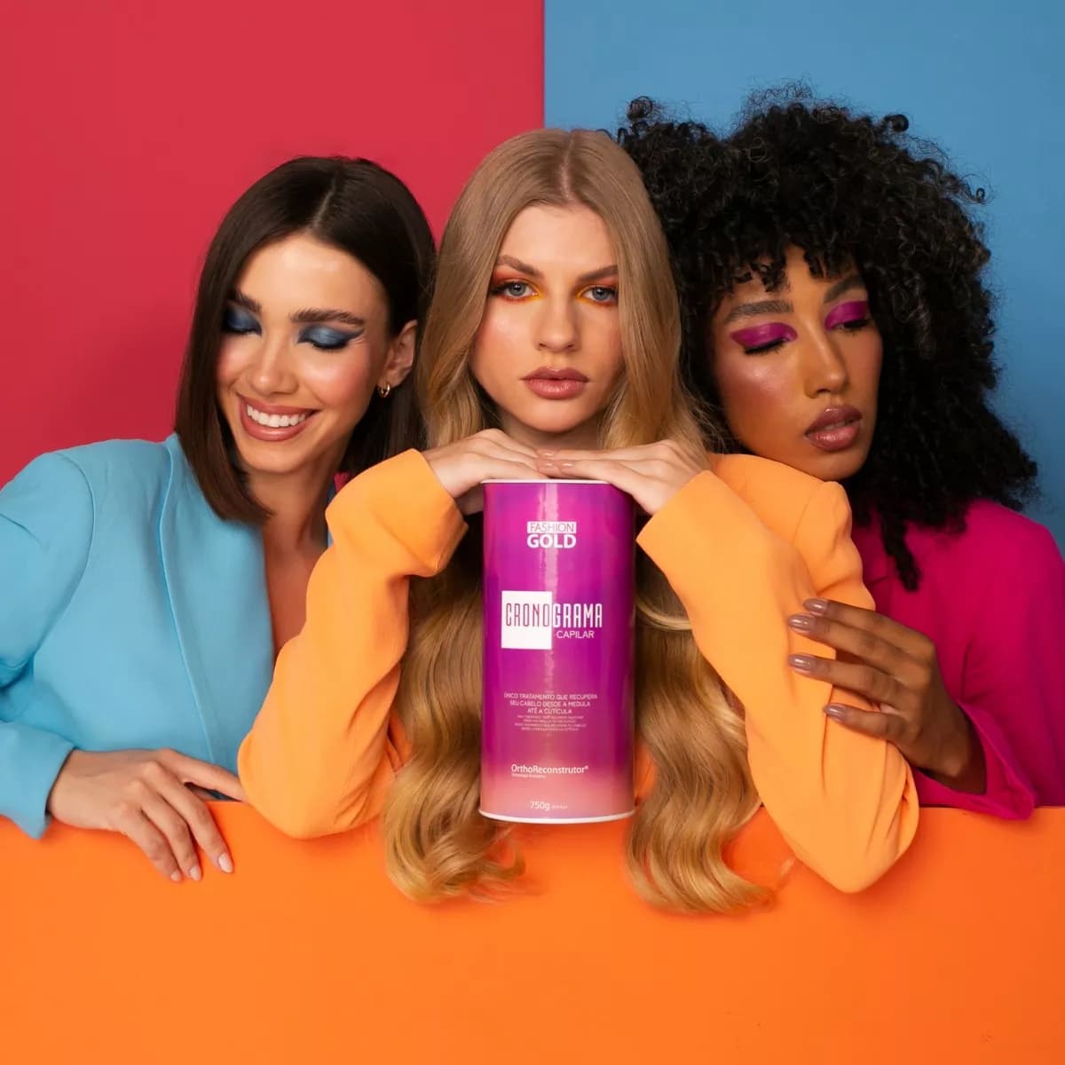 Kit Fashion Gold Cronograma Capilar avec Shampoo 500ml - PRĂ-VENTE đ - 2