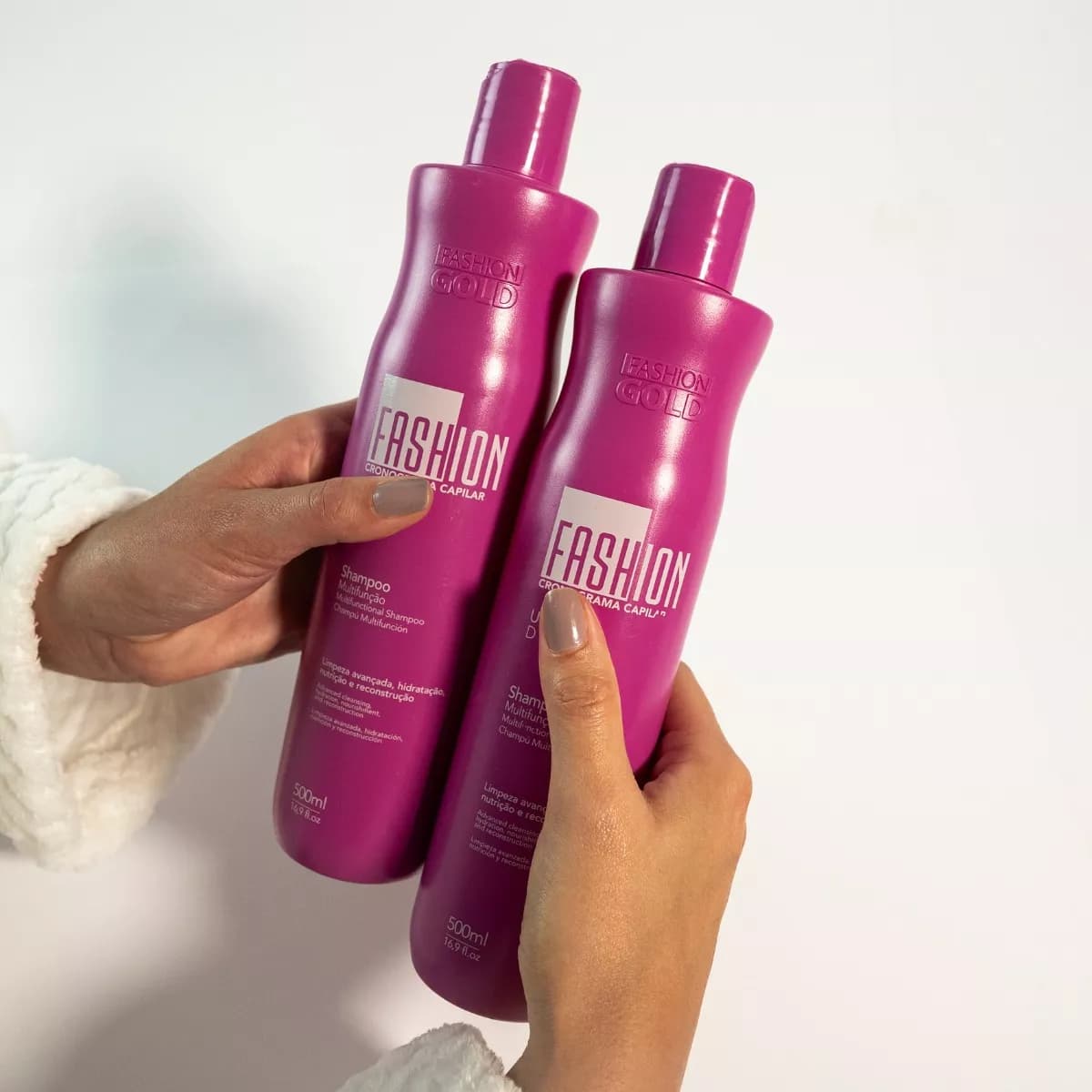 Kit Fashion Gold Cronograma Capilar avec Shampoo 500ml - PRĂ-VENTE đ - 4