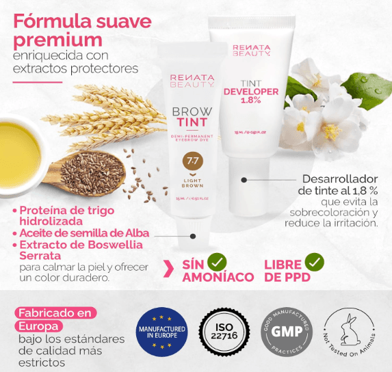 Kit de Tinte de Cejas Castaño Claro RB RENATA BEAUTY - Entrega Inmediata 🟢 - 3