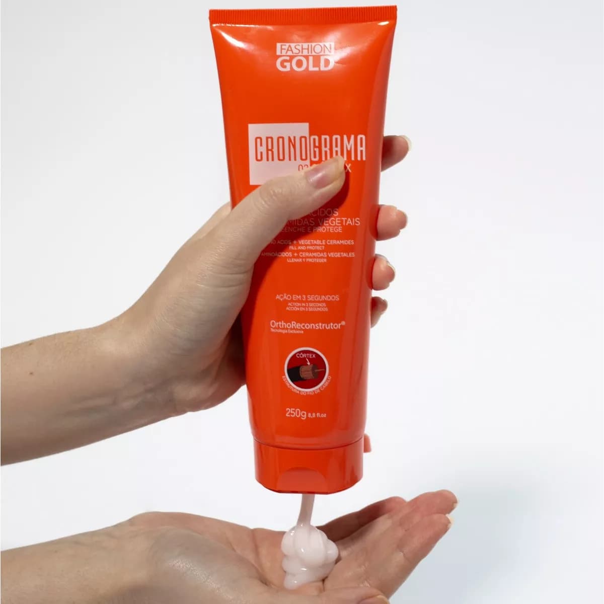 Kit Fashion Gold Cronograma Capilar avec Shampoo 500ml - PRĂ-VENTE đ - 5